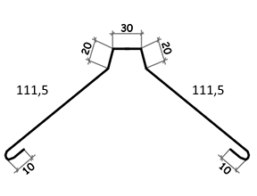 Планка конька фігурна 120х120 мм RAL 9006 (13914346) - фото 2