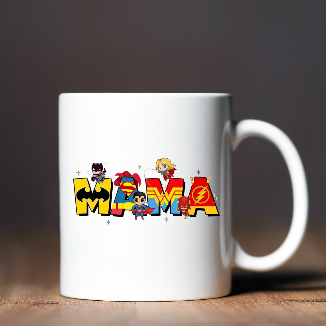 Чашка керамічна глянцева Мама супергерой 330 мл Білий (001506)