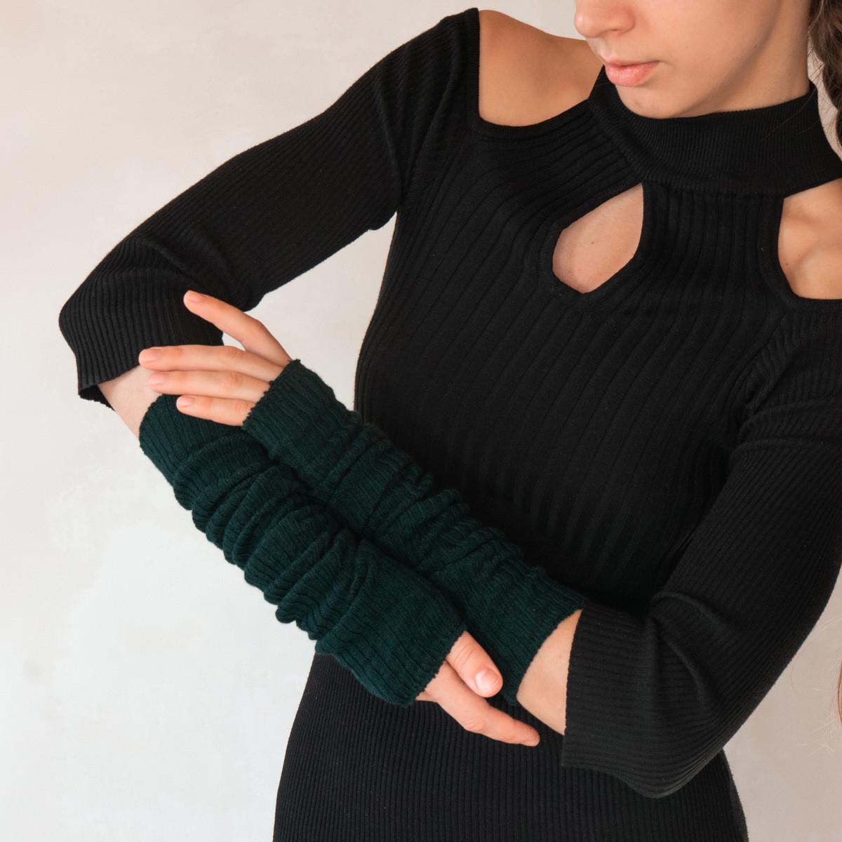 Митенки кашемировые трикотажные XXS-XXXXL Зеленый (61100) - фото 3