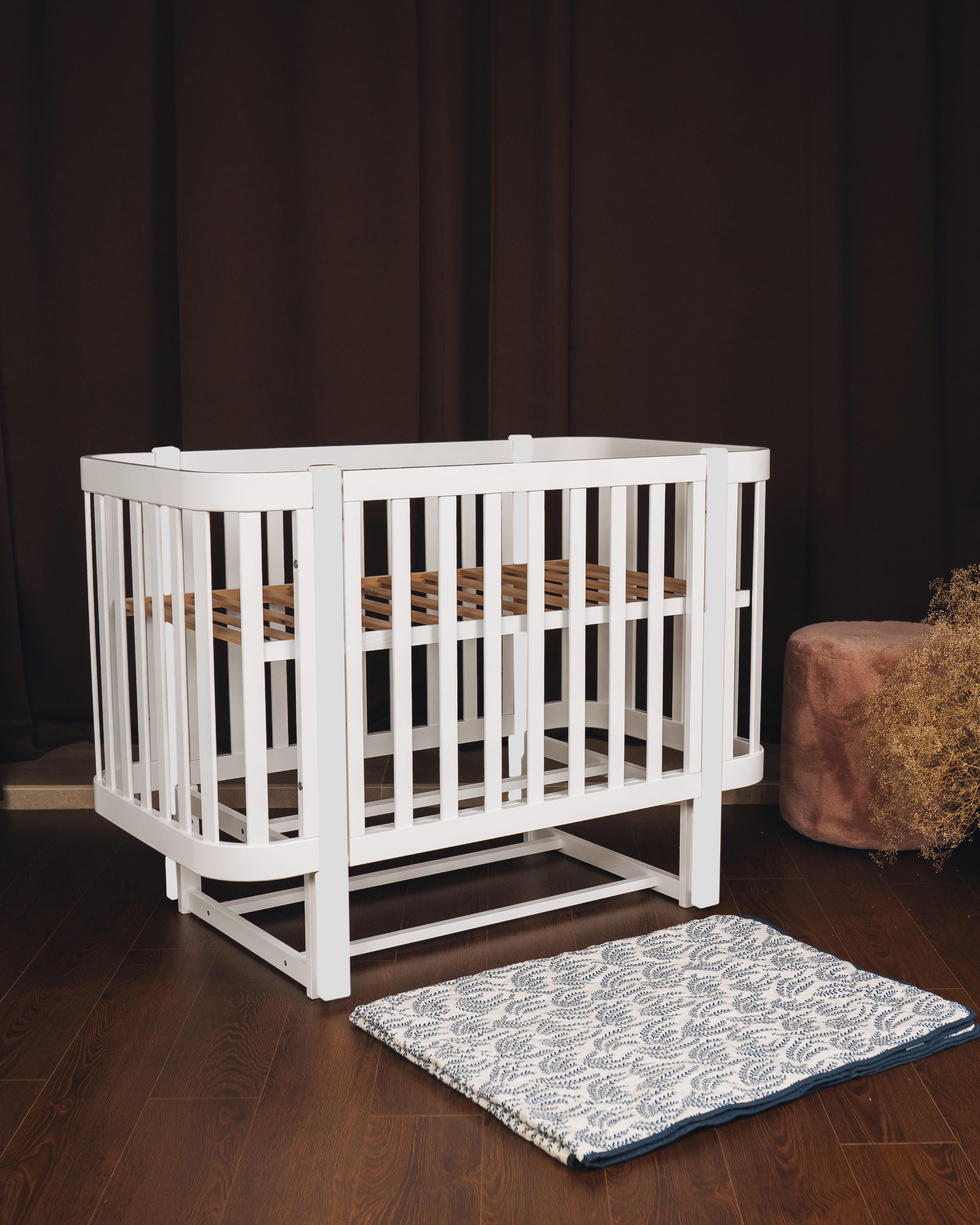 Детская кроватка Dominanta Милано с маятником и опускной боковиной Белый (ЛД 7 Б_01) - фото 2