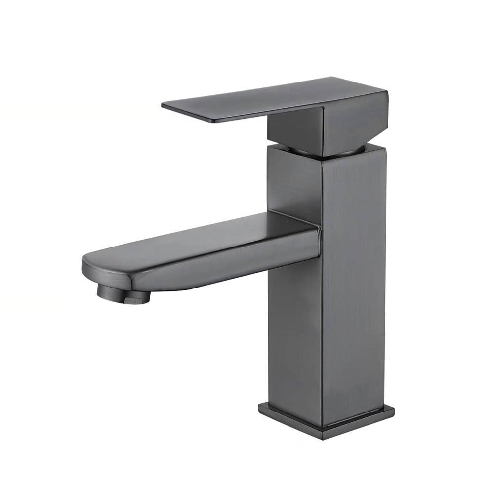 Смеситель для умывальника Wezer PRO1-02-GUNGrey Оружейная сталь (1790355884)