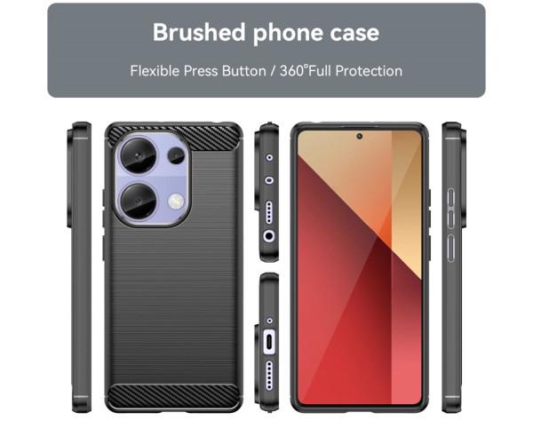 Чехол - накладка Polished Carbon для Xiaomi Redmi Note 13 Pro 4G / Poco M6 Pro 4G Черный - фото 2 Чехол - накладка Polished Carbon для Xiaomi Redmi Note 13 Pro 4G / Poco M6 Pro 4G Черный - фото 2