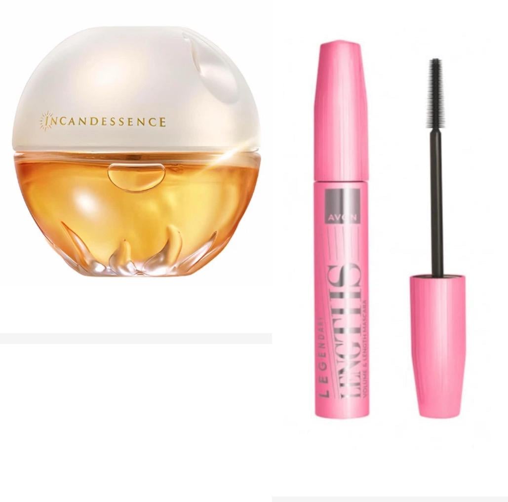 Набор женский парфюмированный Avon Incandessence 2в1 50 мл/Туш для ресниц Avon Legendary Extension Mascara Легендарная длина 10 мл Черный