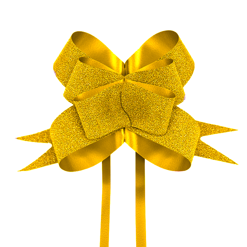 Бант-затяжка Lesko Gold 33 мм для подарков