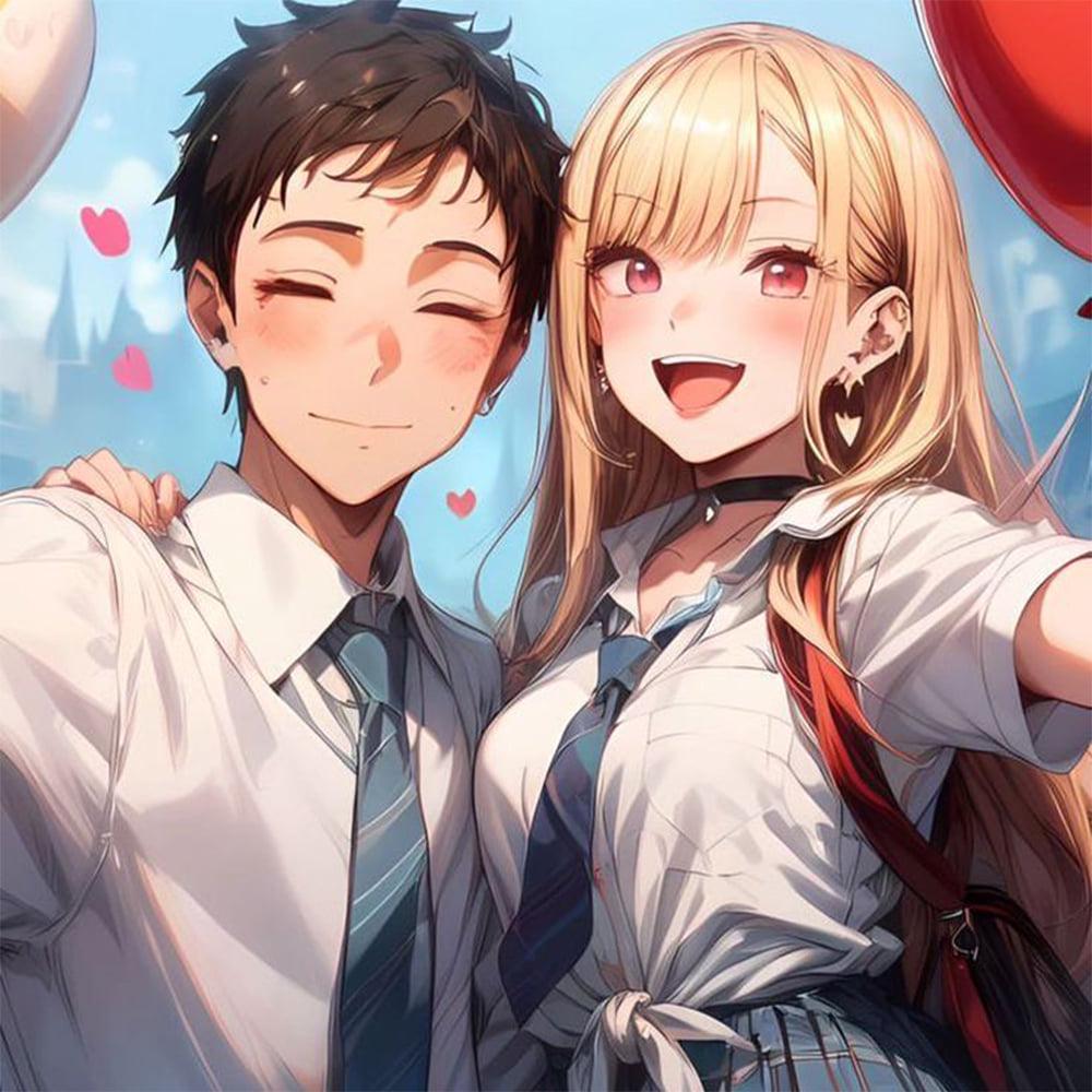 Алмазная мозаика SHLab Аниме My Dress-Up Darling Марин и Вакана SHS-40423 Полная Выкладка 40x40 см (40423)