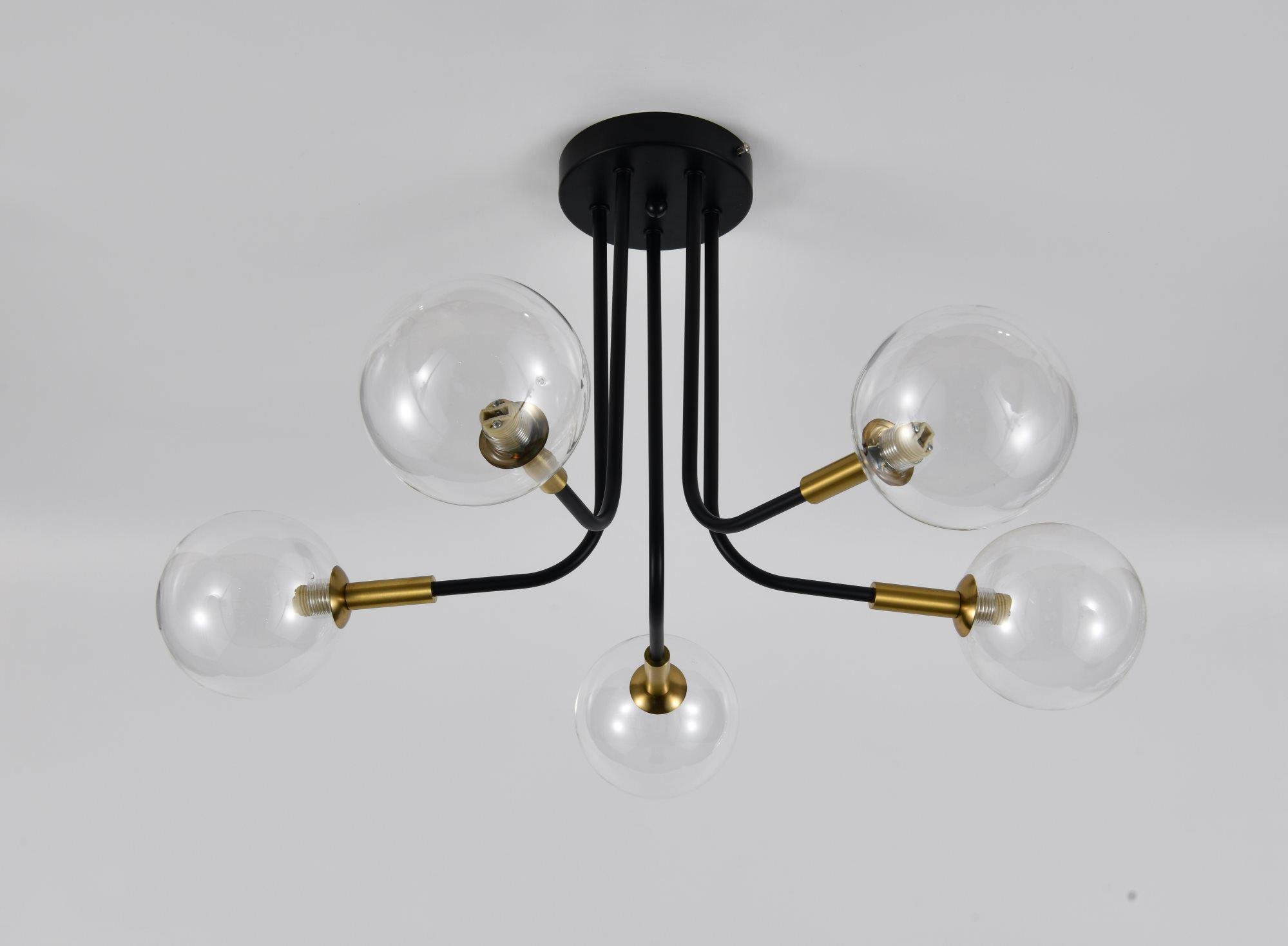 Люстра подвесная Valeso 9721-5 5x9W Черный/Медь