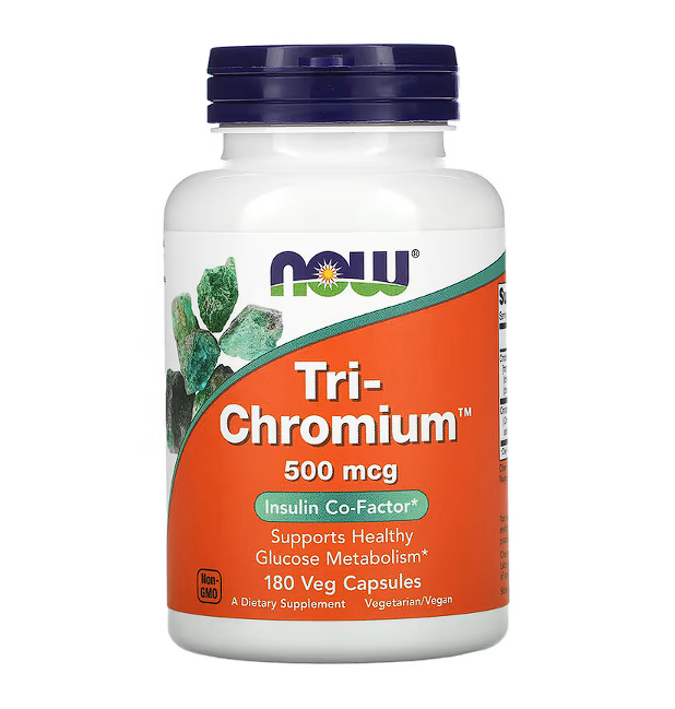 Хром NOW Tri-Chromium 500 mcg 180 veg caps (09928-01)