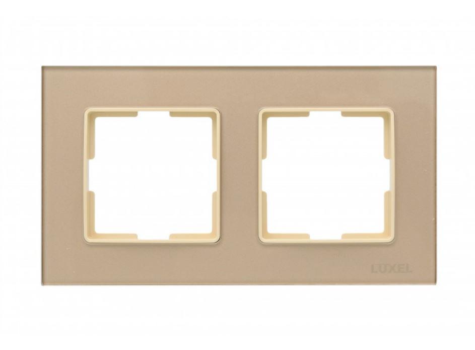 Рамка двойная JAZZ latte стеклянная горизонтальная (0322)
