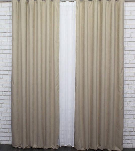 Комплект штор SPARTA микровелюр 1,5х2,7 м 2 шт. Темно-бежевый - фото 6 Комплект штор SPARTA микровелюр 1,5х2,7 м 2 шт. Темно-бежевый - фото 6