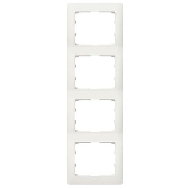 Рамка 4-постова УЕК BOLERO РВ04-00-0-ББ вертикальна АБС-пластик Білий (EML41-K01-01)