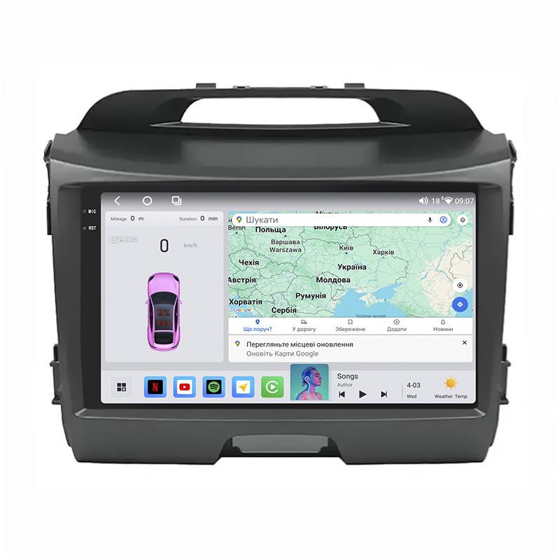 Автомагнитола штатная Lesko для Kia Sportage III 2010-9" 4/64 QLED CarPlay/4G/Wi-Fi/GPS 360°