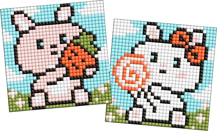 Набор алмазной мозаики для детей Ideyka на самоклеящейся основе Мили зайчата 9х9 см (AMS1093)