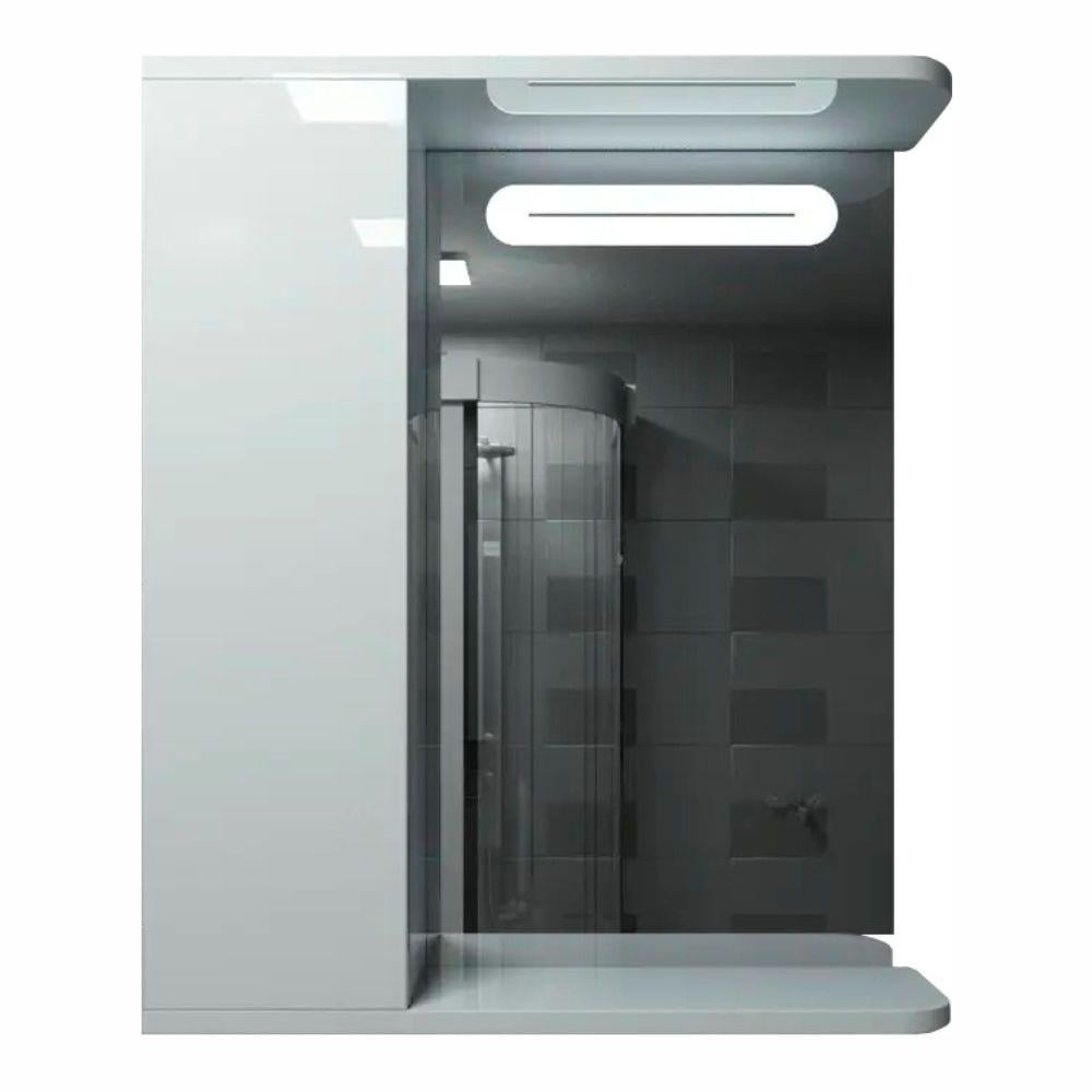 Зеркальный шкаф ШК5 с LED подсветкой дверца слева 600х700х160 мм