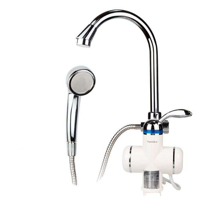 Кран-водонагрівач проточний для кухні Aquatica LZ-6B111W LZ 3.0кВт 0.4-5бар (28337106)