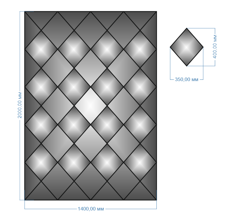 Плитка дзеркальна панно 2000х1400 мм (131) - фото 2