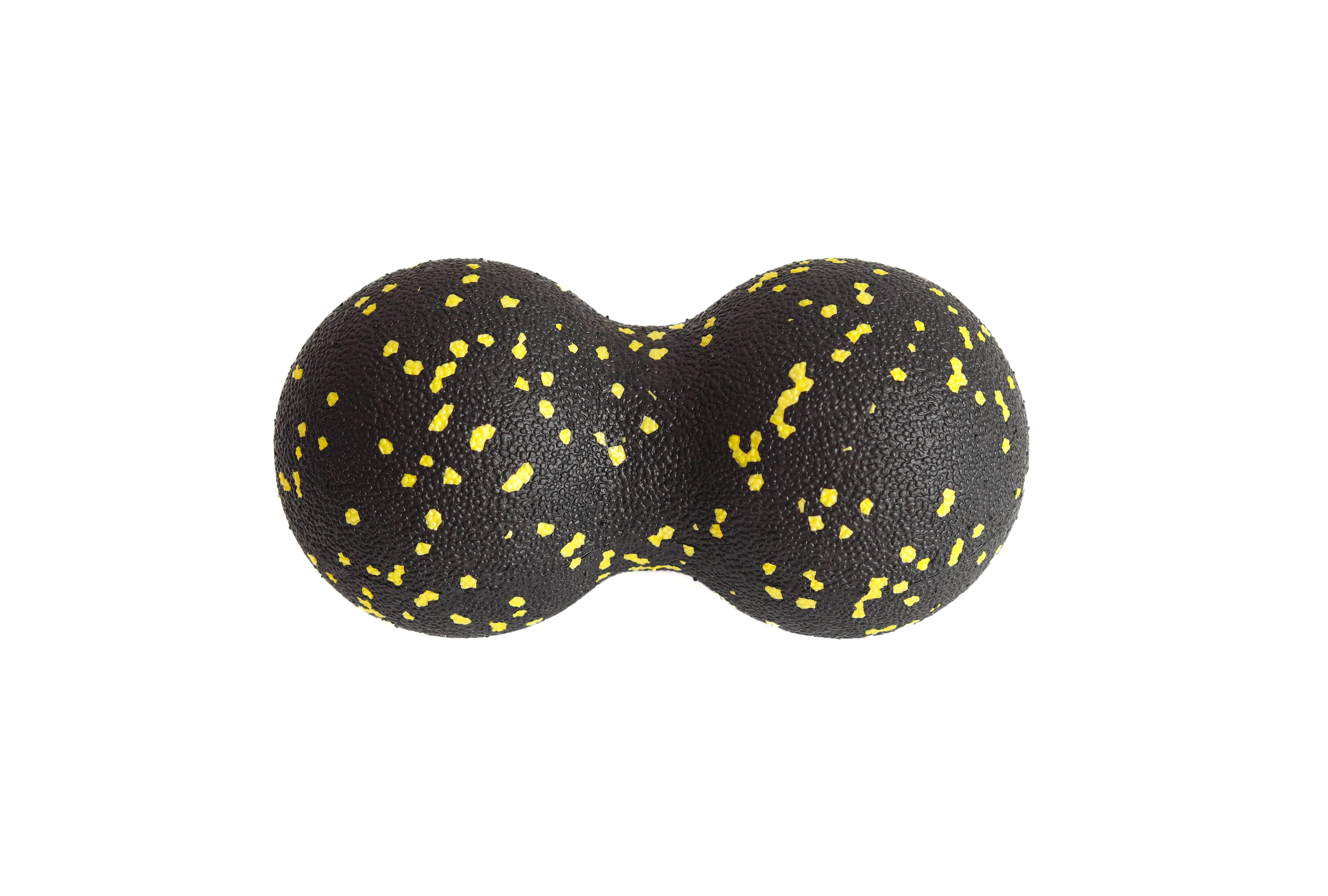 Мяч массажный двойной МФР для спины Peanut Double Ball 16х8 см Black/Yellow