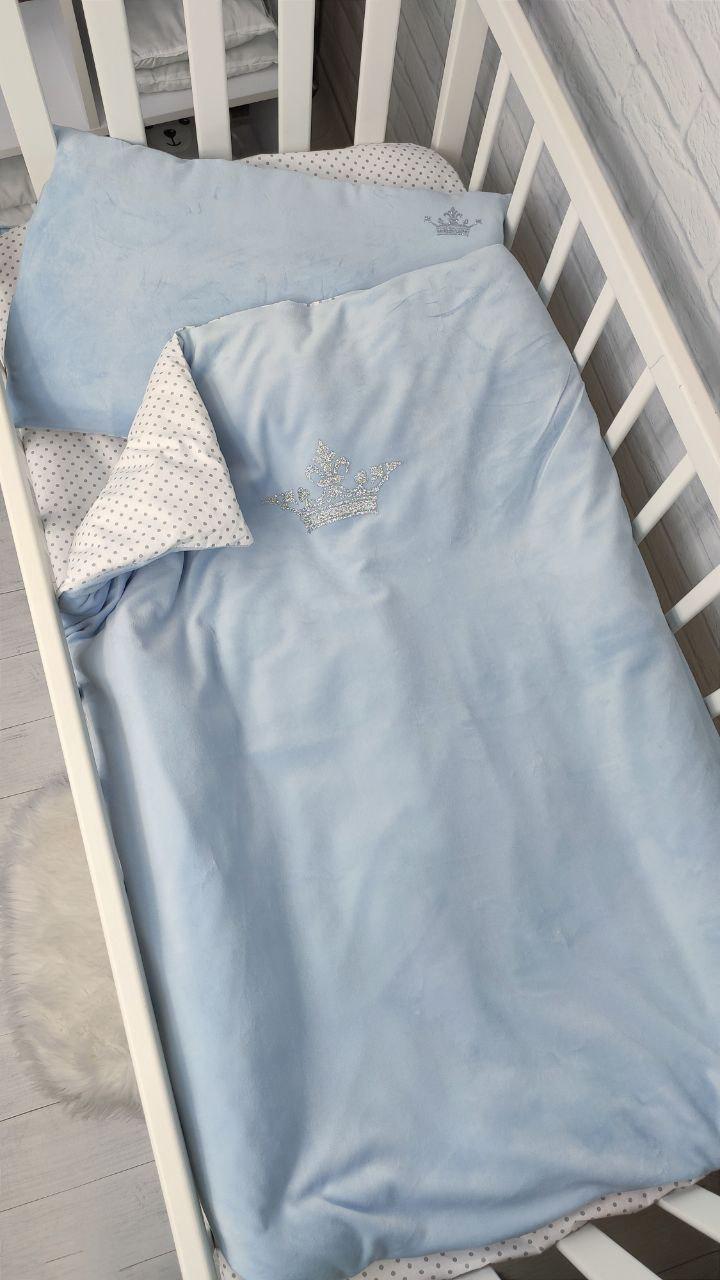 Комплект постельного белья Велюр Корона детский Кремовый - фото 5