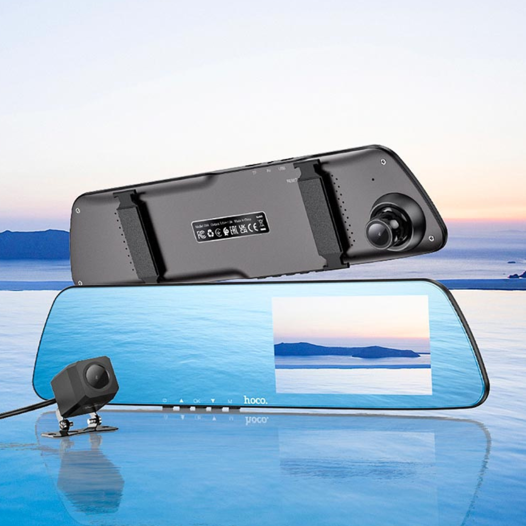 Видеорегистратор зеркало Hoco DV4 FULL HD 1080p на две камеры (30111728) - фото 7