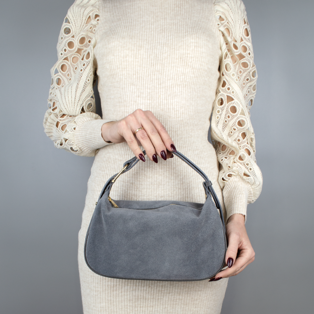 Сумка женская замшевая Virginia Conti 03800 Темно-серый (2423712273) - фото 2