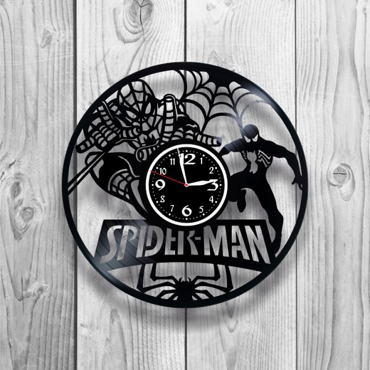 Часы настенные Человек-паук 0544 из виниловой пластинки