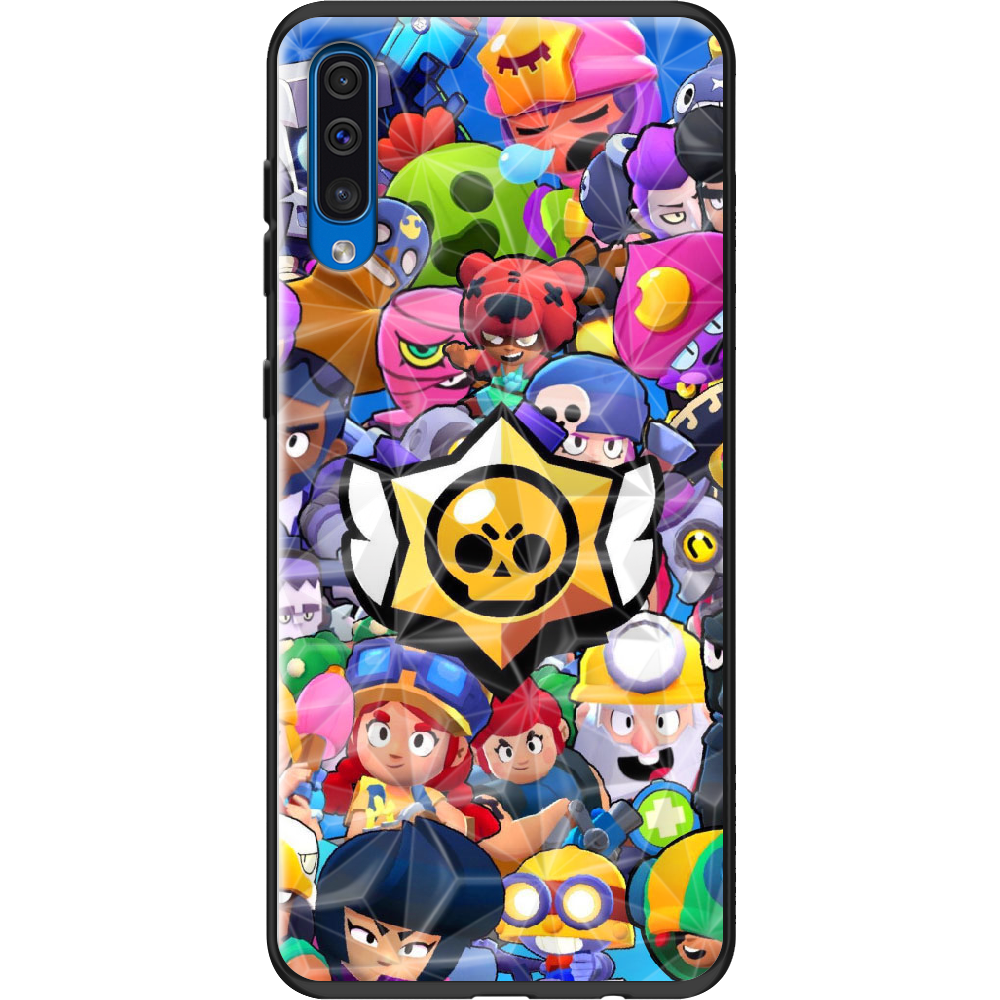 Чехол Boxface Samsung A505 Galaxy A50 Brawl Stars Черный силикон с призмой (36417-up2389-37862)