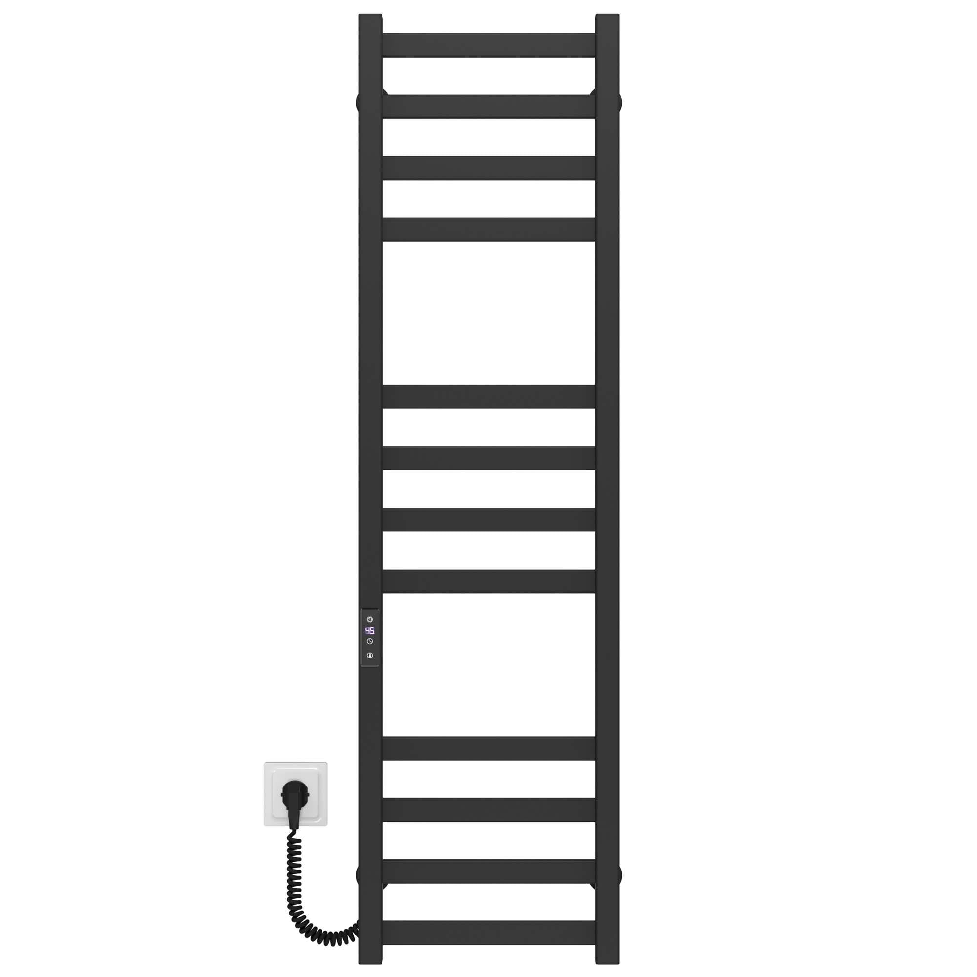 Полотенцесушитель электрический Deffi Avast П12 JD04 левое подключение крашеная сталь 400х1200 мм Черный (B.AV.120.40.12.E.B.L.2)