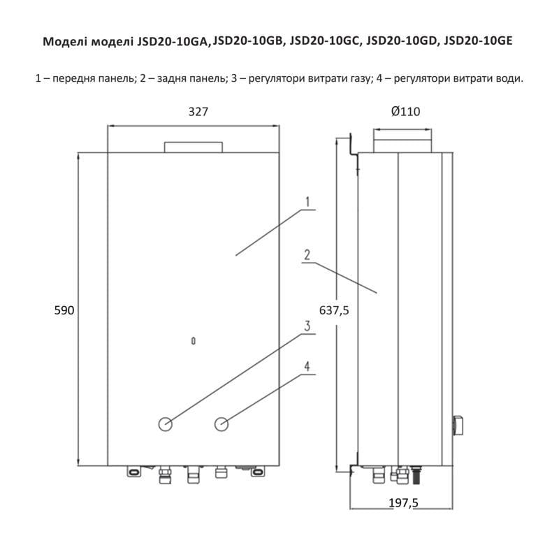 Газовая колонка Thermo Alliance дымоходная JSD20-10GE 10 л стекло (белое) - фото 2