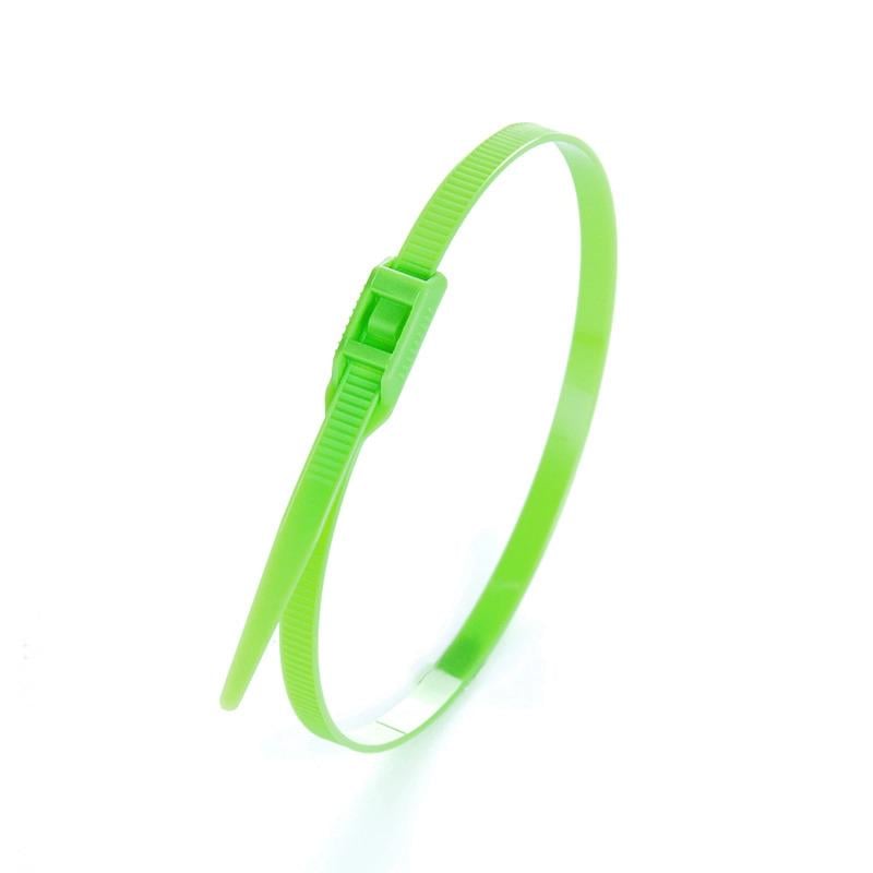 Хомут нейлоновий Apro з низьким профілем замка 100 шт. 8x400 мм Салатовий (CTLC-1416)