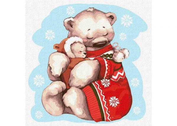 Картина по номерам Идейка Животные Теплые объятия 30х30 см в термопакете (КНО4227-mt)