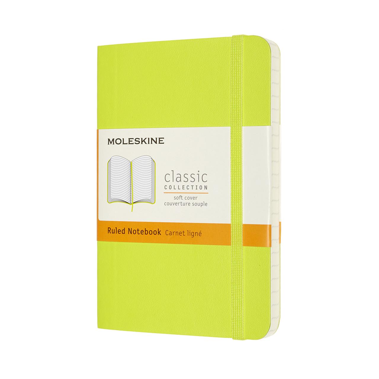 Блокнот Moleskine Classic карманный 9х14 см в линию мягкая обложка Лимонный/Зеленый (8056420850970)