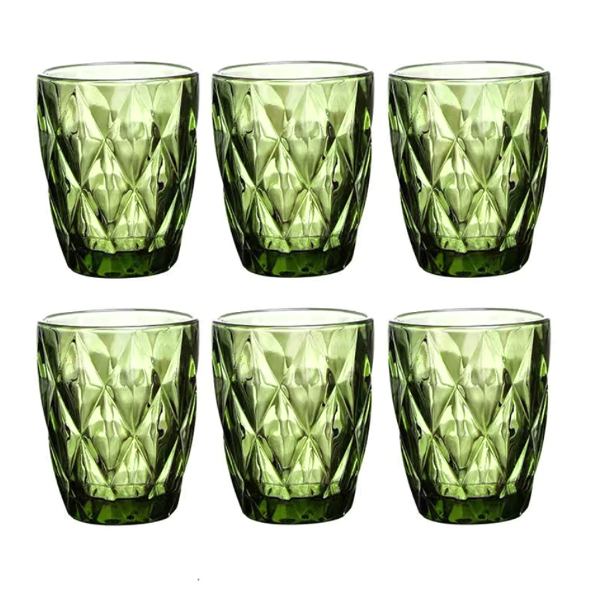 Стакани Смарагд із кольорового скла набір 250 мл 6 шт. Зелений