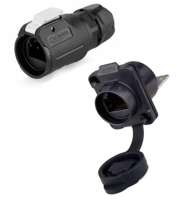 Комплект герметичный CNLINKO Ethernet RJ45 LP-16 штекер и розетка IP67 8 pin (32805178)