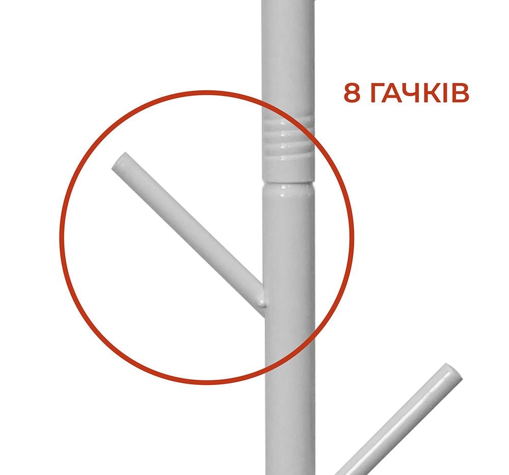 Вішалка для одягу Fabrika TREE 43x43x168 см White - фото 3