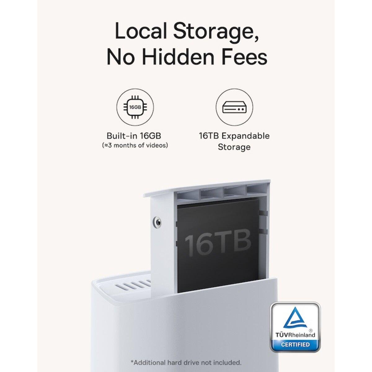 Комплект беспроводных IP-камер BASEUS N1 Plus 2K с ночным видением и автономной работой Белый (618315) - фото 8