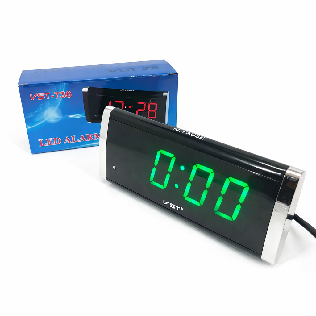 Настольные часы VST-730 220В/LED дисплей/будильник (ML-05606)