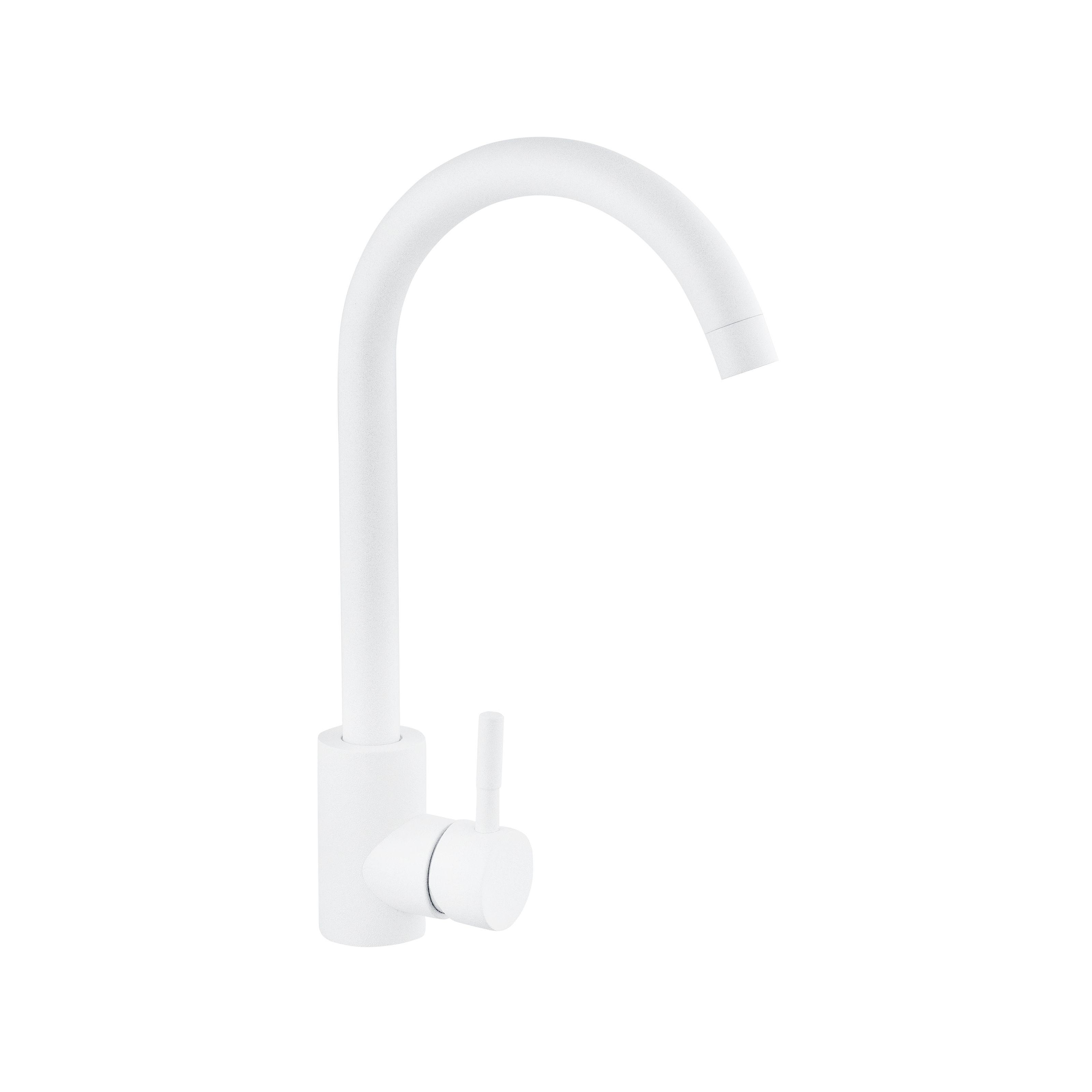 Змішувач для кухні KRONER Edelstahl Komposit-GRA035 CV027436 одноважільний Білий (139393)