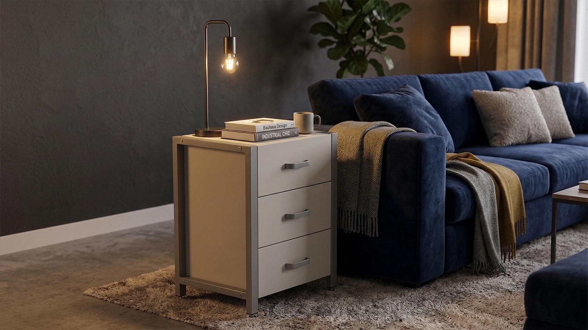 Тумба универсальная Ferrum-decor Вивьен ДСП 16 мм 3 50x41x40 Серый/Кашемир (FRD-107756)