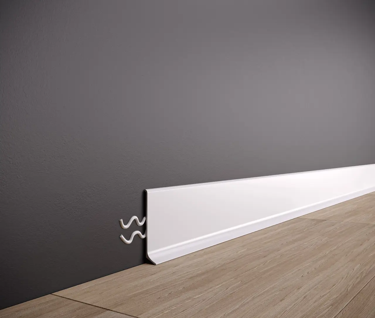 Плинтус алюминиевый накладной SVP-60W 60x11x2600 мм Белый (25549056)