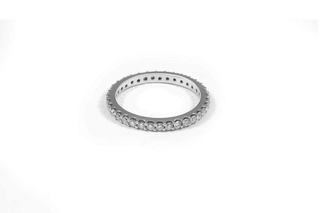 Кольцо женское из белого золота с фианитами К-0375 р. 18,5 (2321616700)