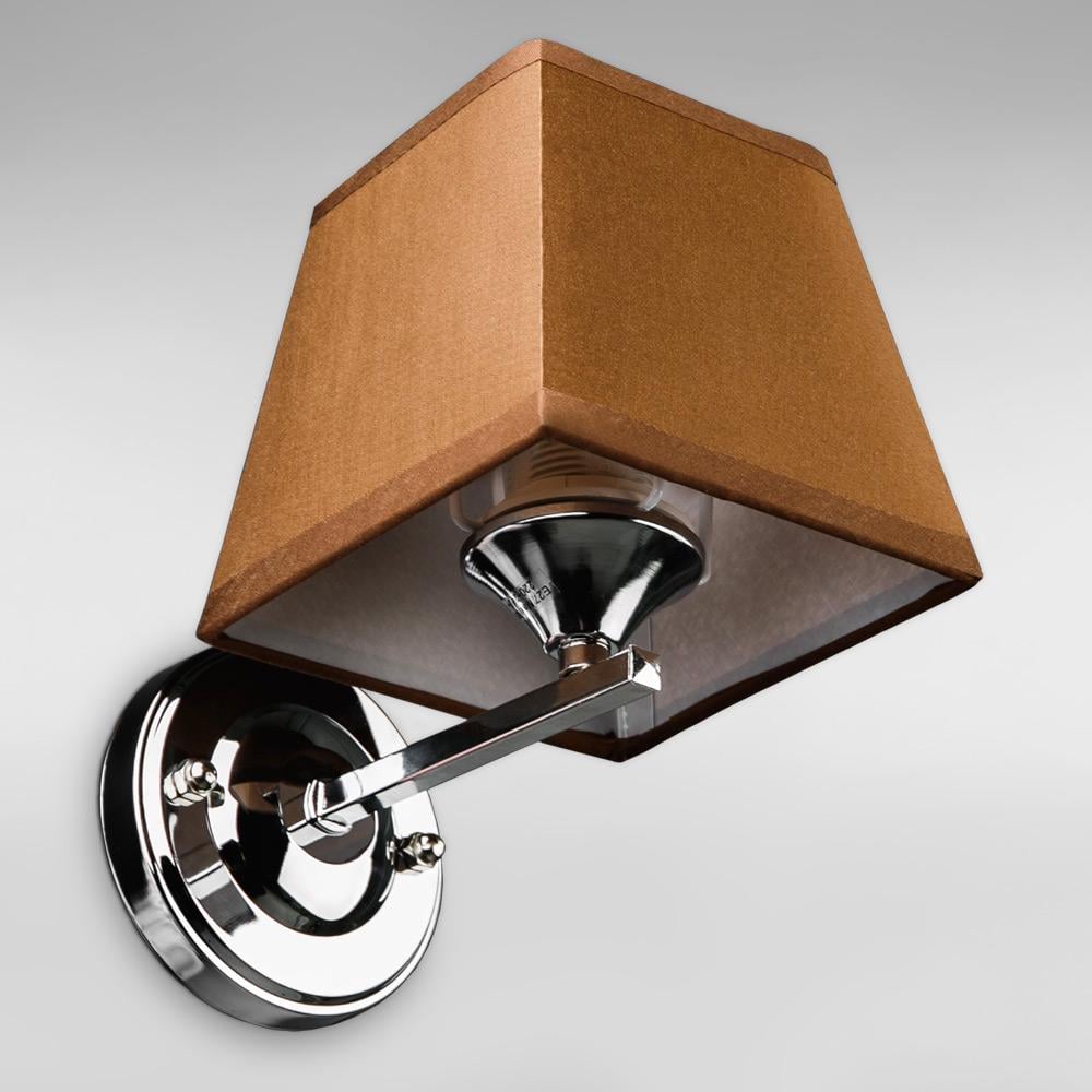 Настенный светильник с абажуром Light House DL-18375/1W Хром/Коричневый