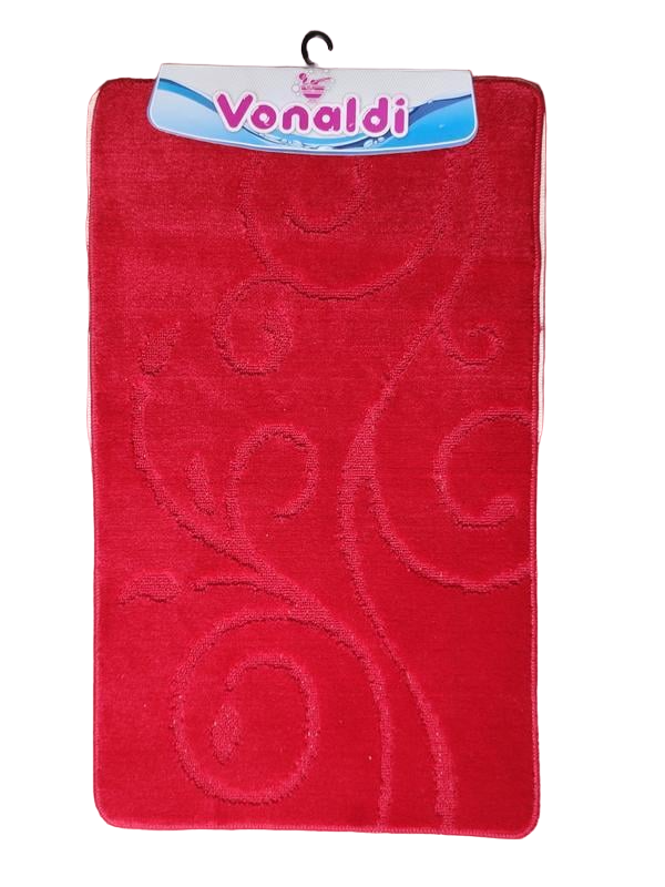 Коврики для ванной и туалета Vonaldi с вырезом на резиновой основе 60x100 см Красный (363 Vin)