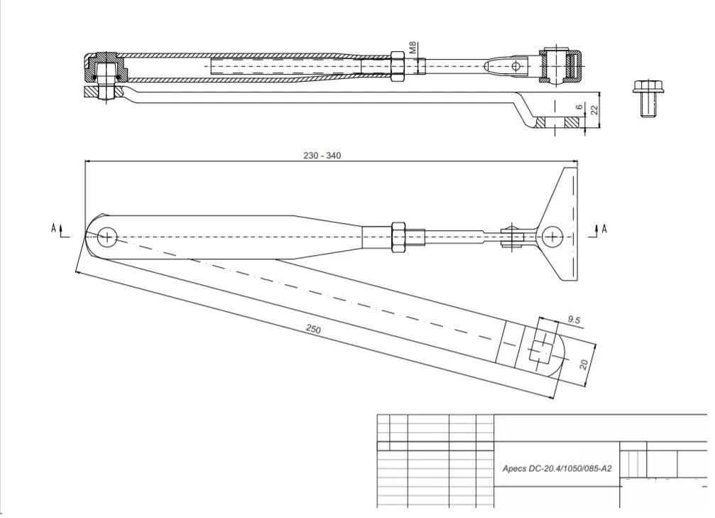 Дверний доводчик Apecs DC-20.4/1050/085-A2-AL Сірий - фото 3