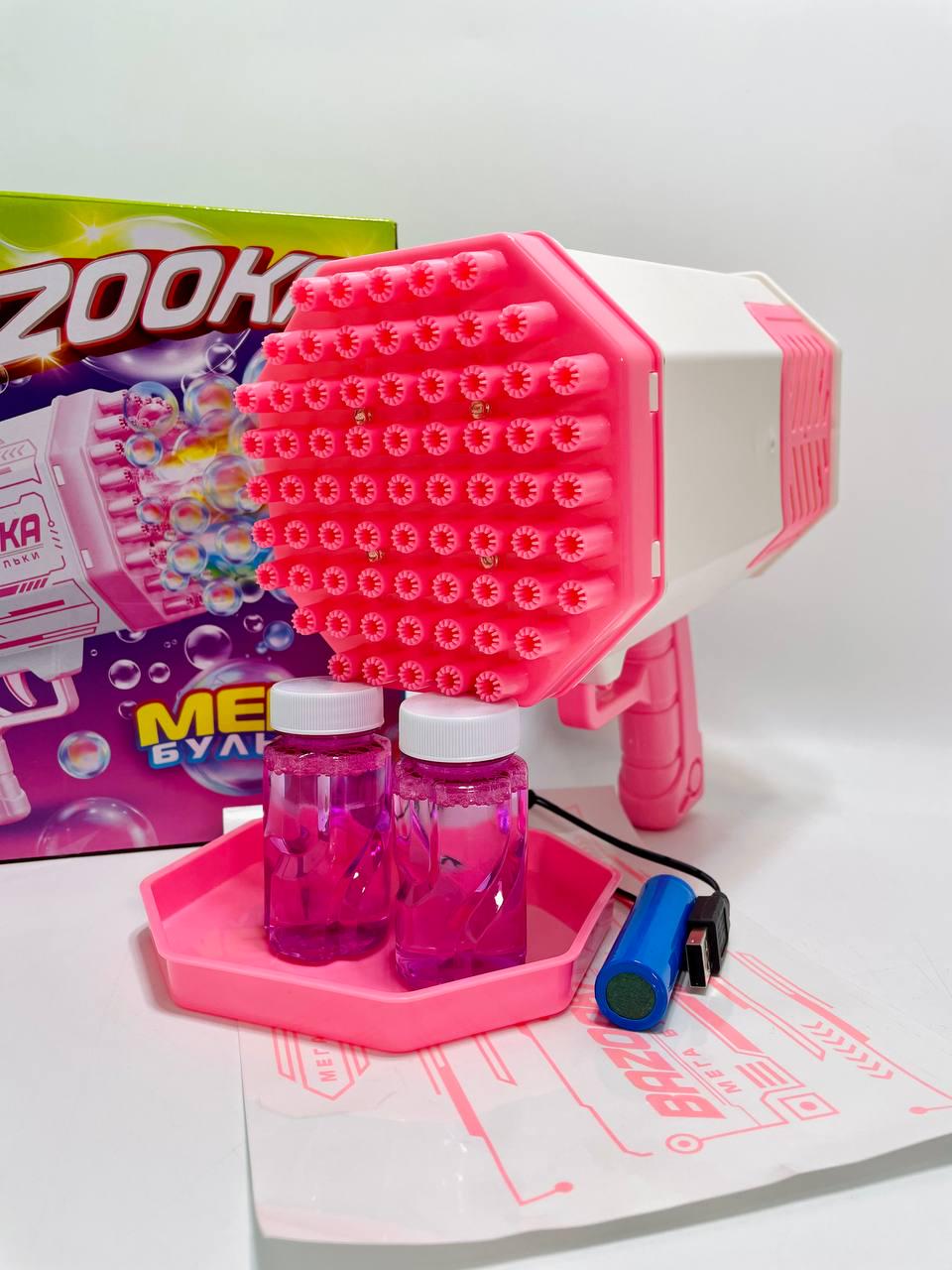Пистолет с мыльными пузырями WToys 69 отверстий/цветная подсветка/автоматический принцип/аккумулятор Пистолет с мыльными пузырями WToys 69 отверстий/цветная подсветка/автоматический принцип/аккумулятор