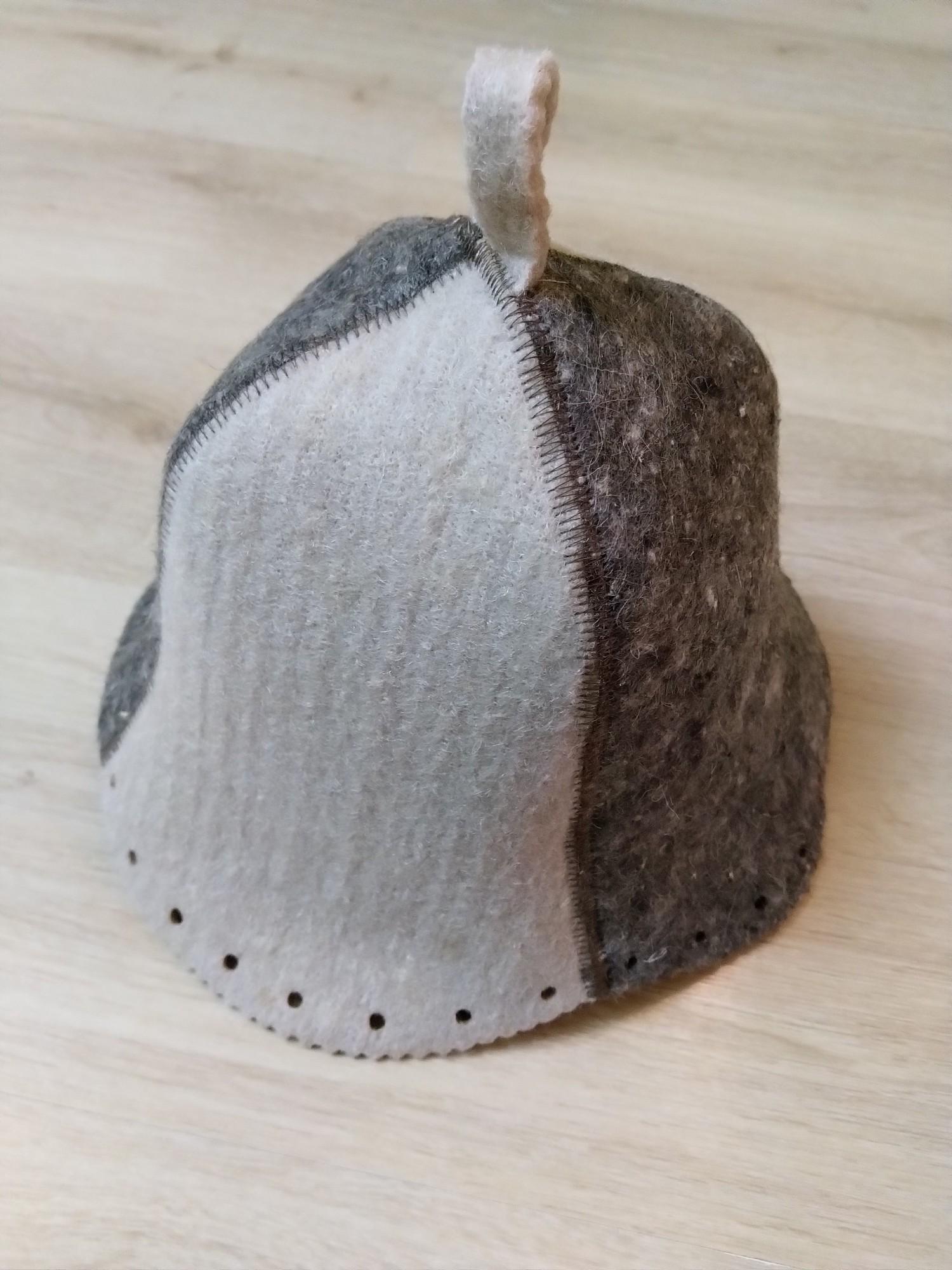 Шапка для бани и сауны Lider Вath hat войлок Серо-бежевый (27071984)