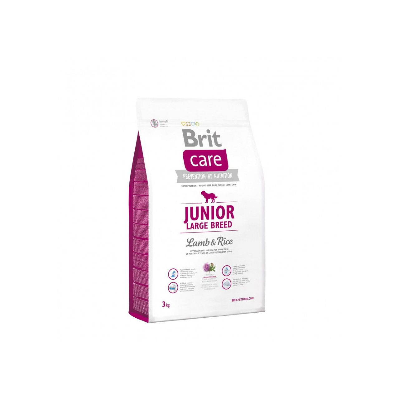 Корм сухой Brit CARE Dog Junior Large Breed Lamb and Rice для щенков и молодых собак больших пород от 25 кг с ягненком и рисом (8595602509843)