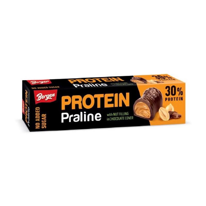 Протеїнове праліне 15 г білка без добавленного сахара Bergen Protein Praline 50 г Орехова начинка в шоколаді