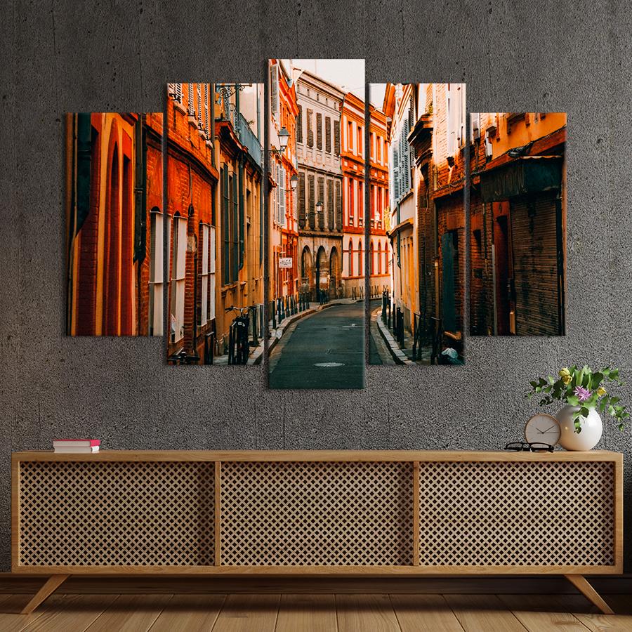 Картина город Улица старого европейского города 112x68 см (A661-5)
