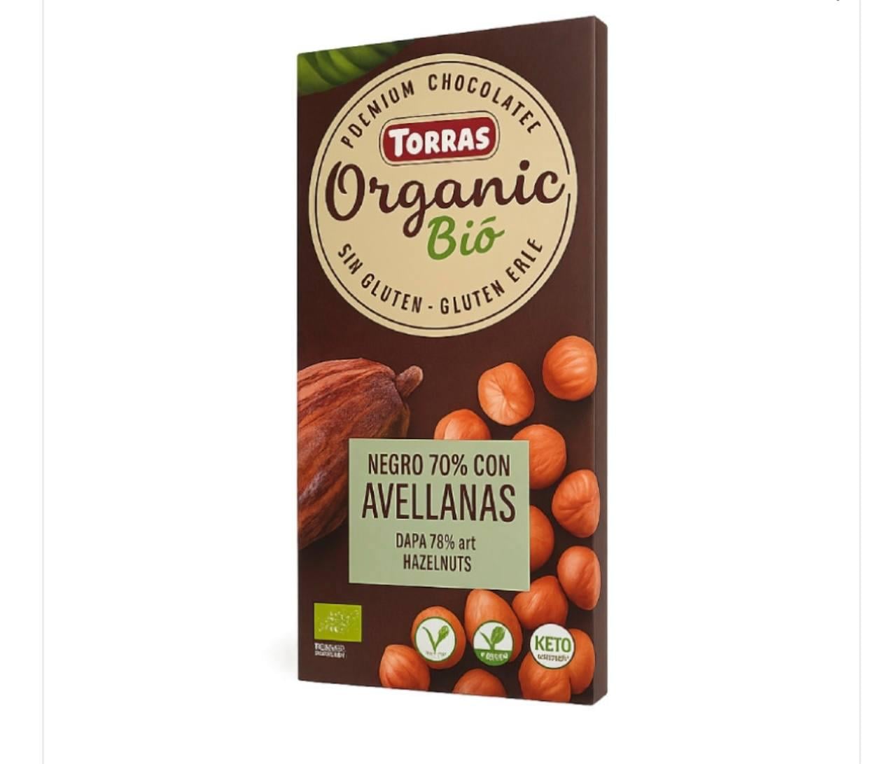 Шоколад чорний Bio organik Torras з фундуком 70% 100 г