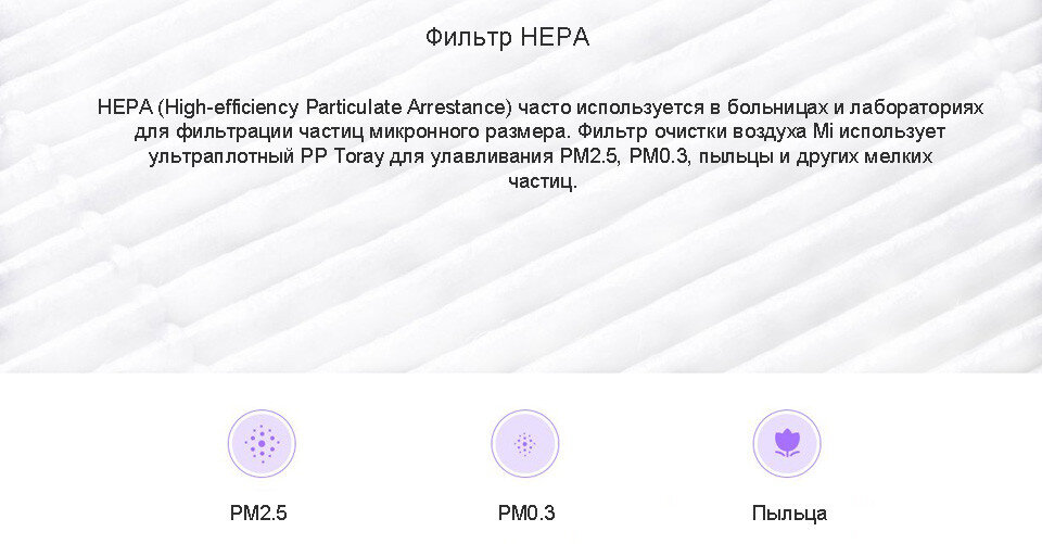 Hepa-фильтр для очистителя воздуха Antibacterial MCR-FLG no chip Purple - фото 3