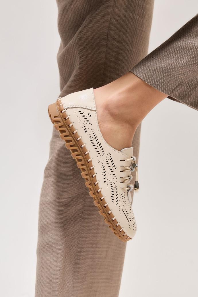 Мокасины женские ALLSY кожаные р. 36 Бежевый (195190) - фото 2